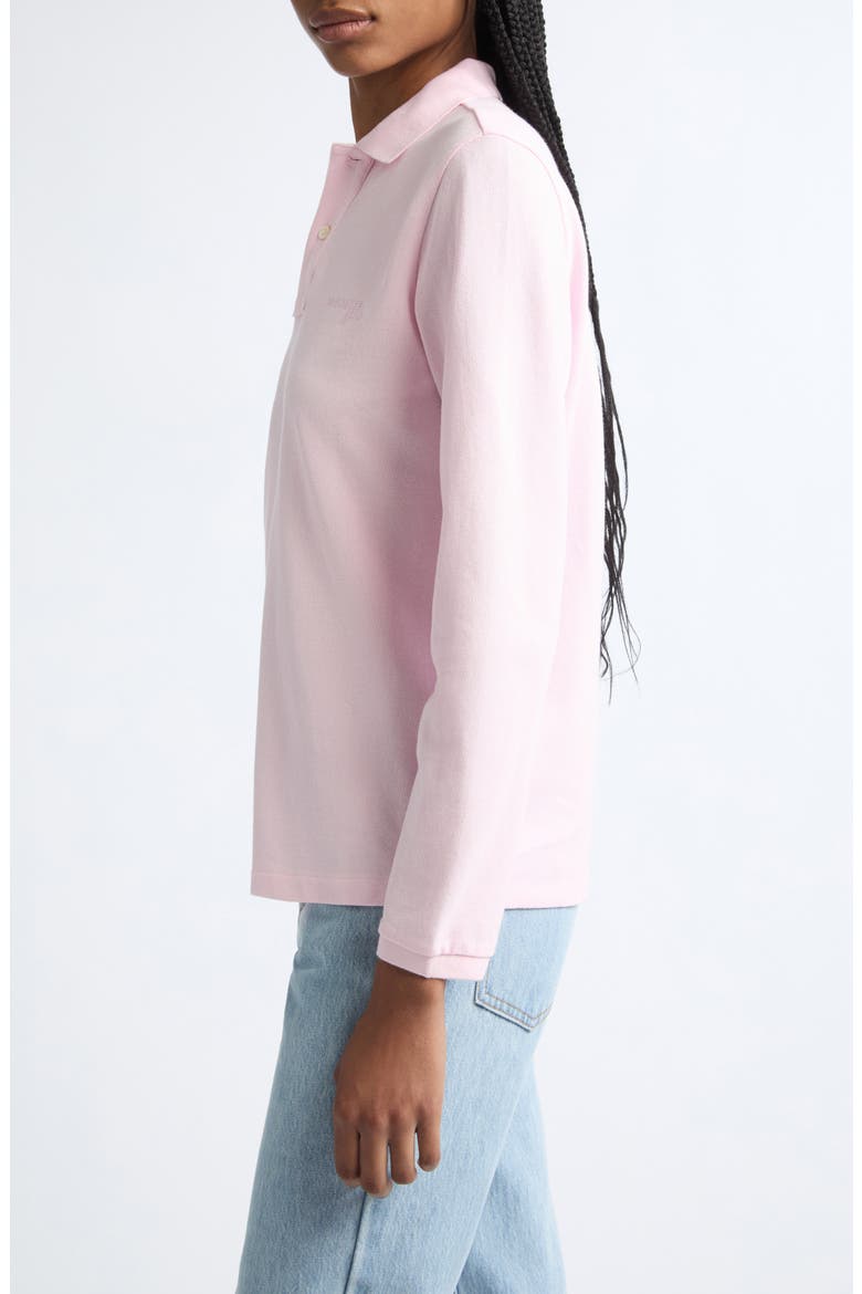 Long Sleeve Cotton Polo, Alternate, color, PINK