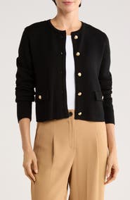Bruno Magli Merino Wool Crop Cardigan
