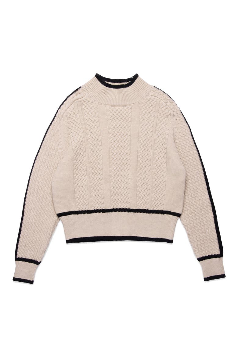 Kevin Turtleneck Sweater, Alternate, color, ECRU MELANGE WITH BLACK