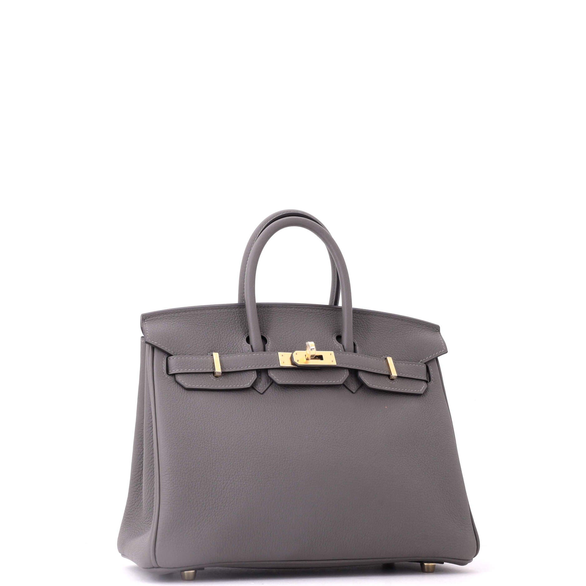 Pre-Owned Hermes Birkin Handbag Grey Togo with Gold Hardware 25, Alternate, color, Gris Meyer