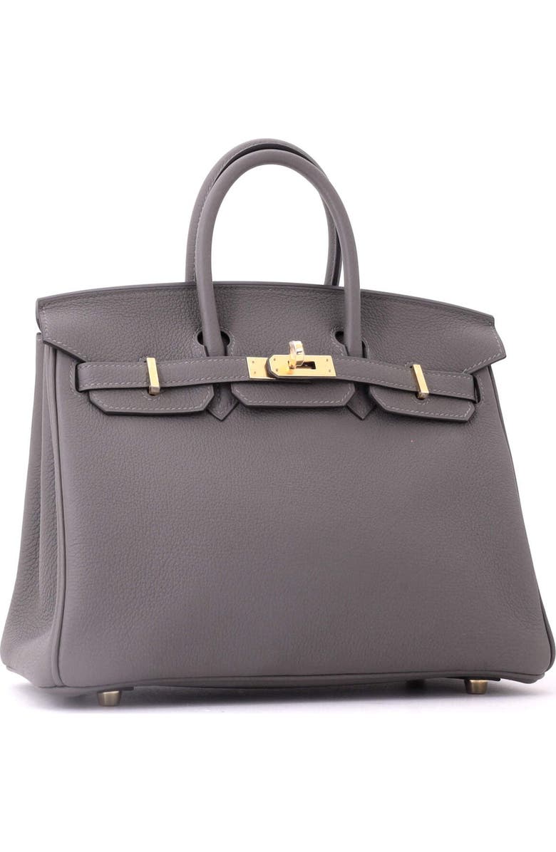 Pre-Owned Hermes Birkin Handbag Grey Togo with Gold Hardware 25, Alternate, color, Gris Meyer