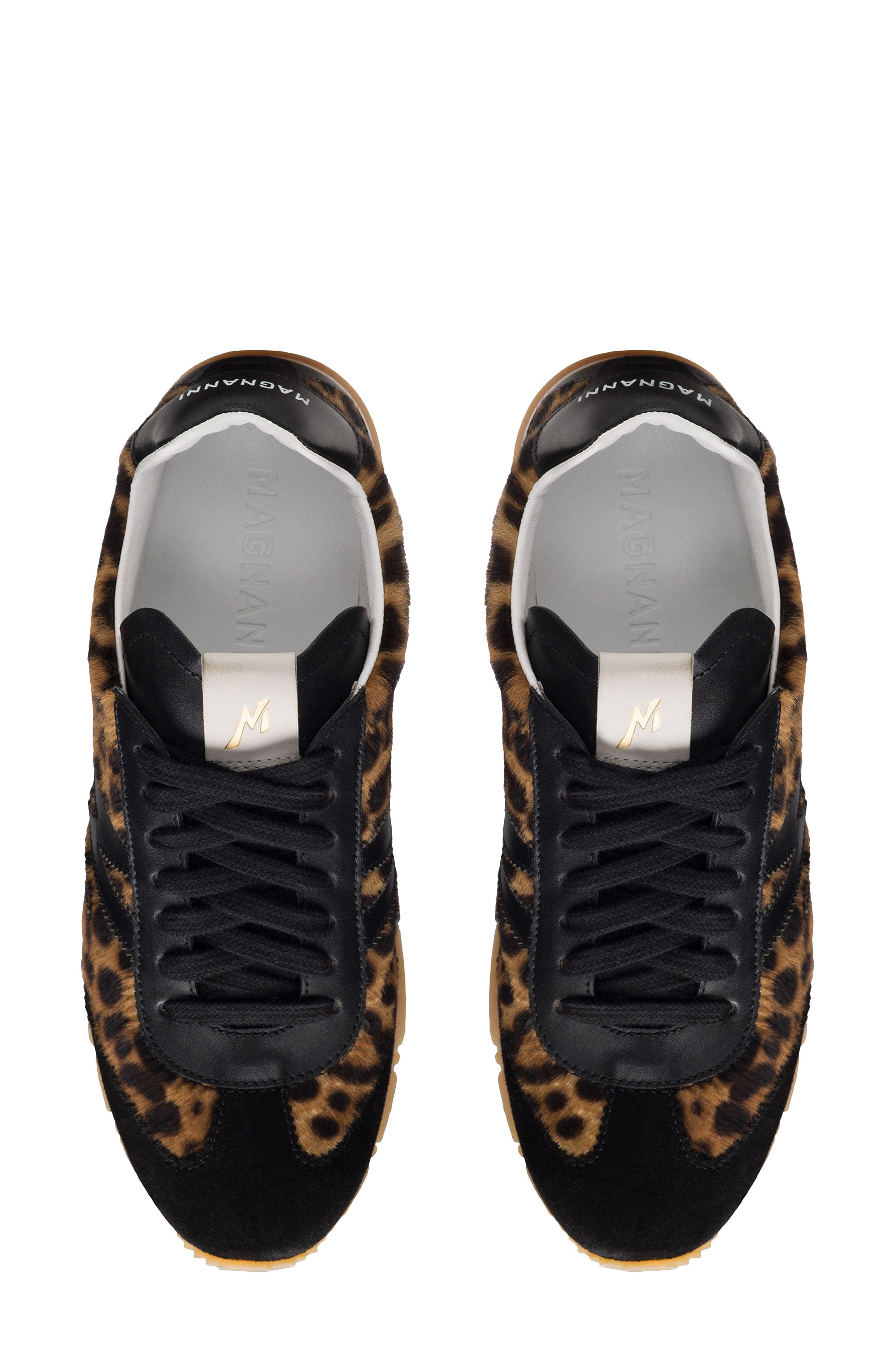 Magnanni Lizzy Lace Up Sneaker, Alternate, color, Leopard Calf Hair