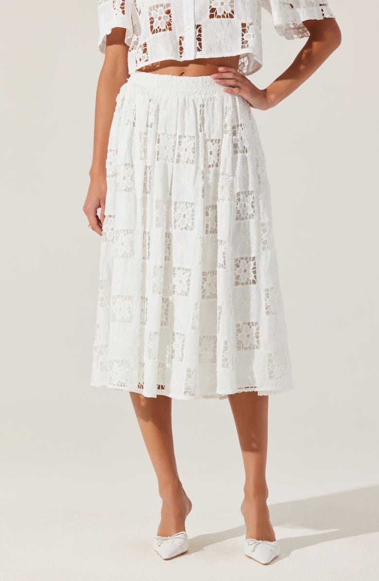 ASTR the Label Andolina Lace Midi Skirt, Alternate, color, 