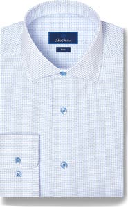 David Donahue Trim Fit Geometric Dress Shirt