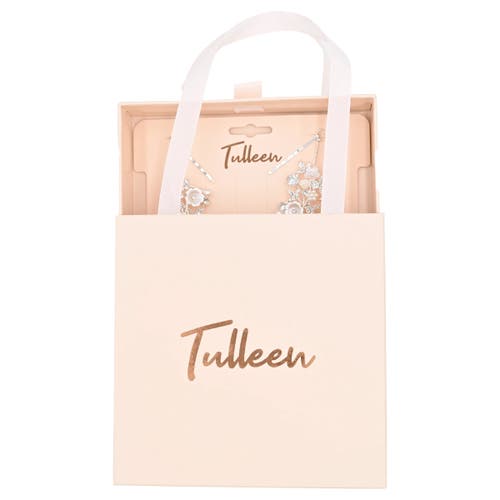 Tulleen Glimmering Flower Hair Vine In Silver