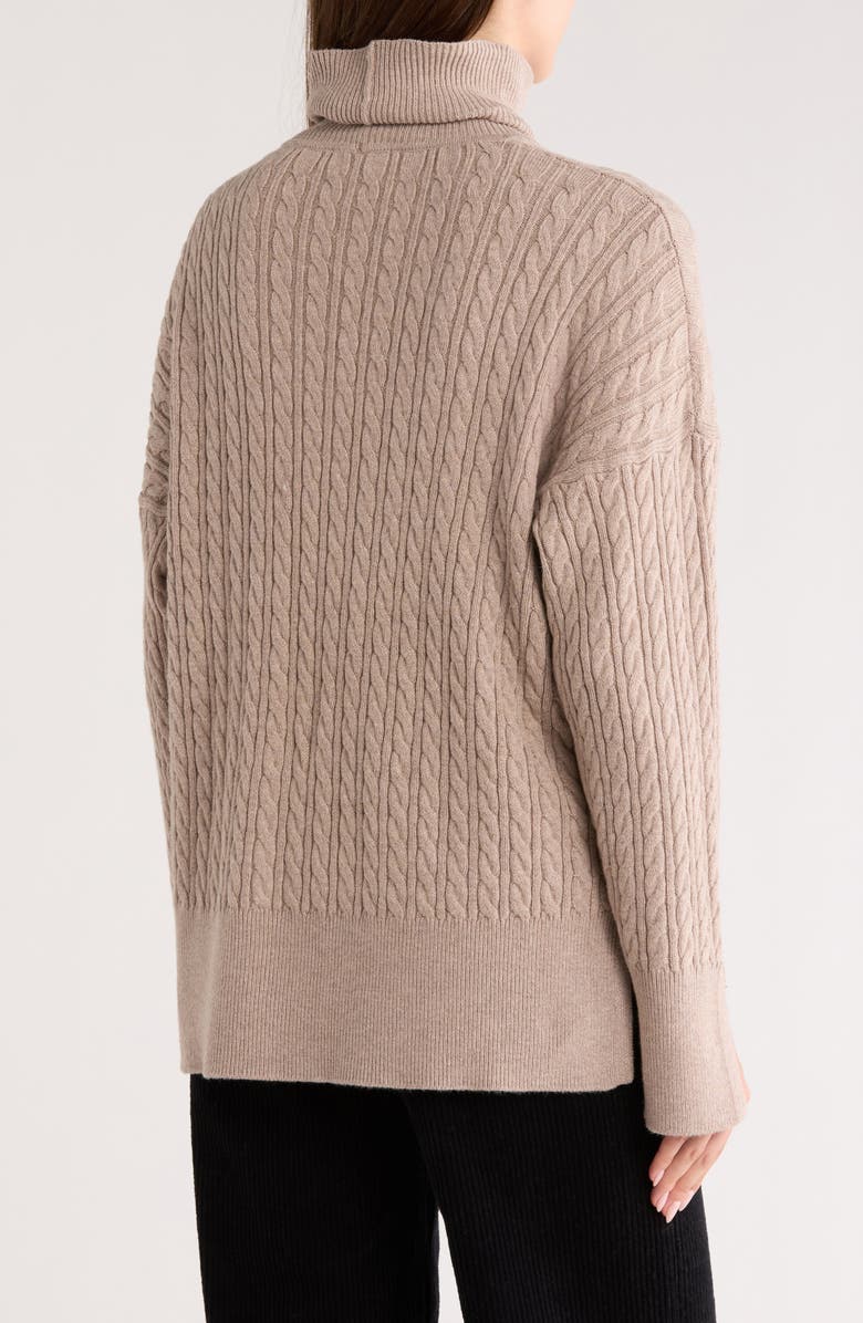 Splendid Oakley Cable Stitch Sweater, Alternate, color, Toast Heather Brown