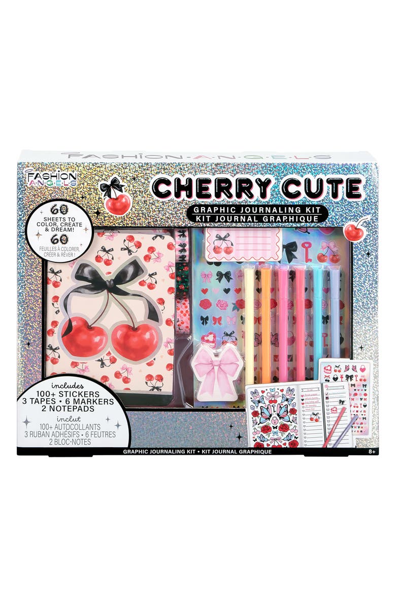 Fashion Angels Cherry Cute Graphic Journaling Kit, Alternate, color, Multi