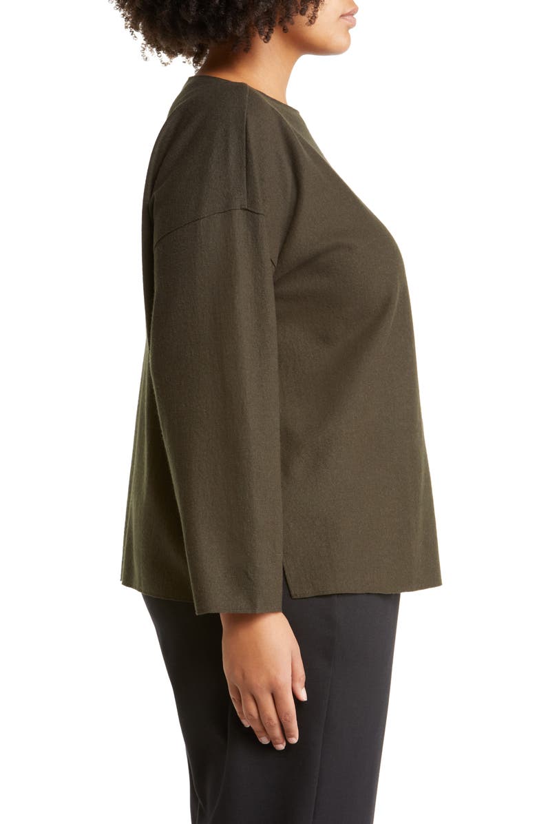 Eileen Fisher Boxy Bateau Neck Wool Knit Top, Alternate, color, 