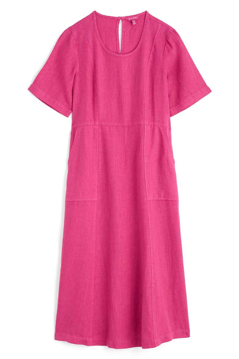Grass Wave Linen Midi Dress, Alternate, color, TULIP