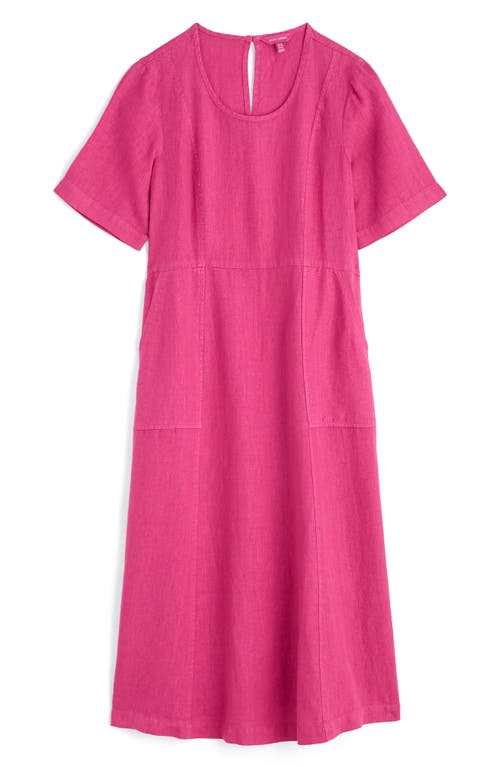 Seasalt Cornwall Grass Wave Linen Midi Dress In Tulip