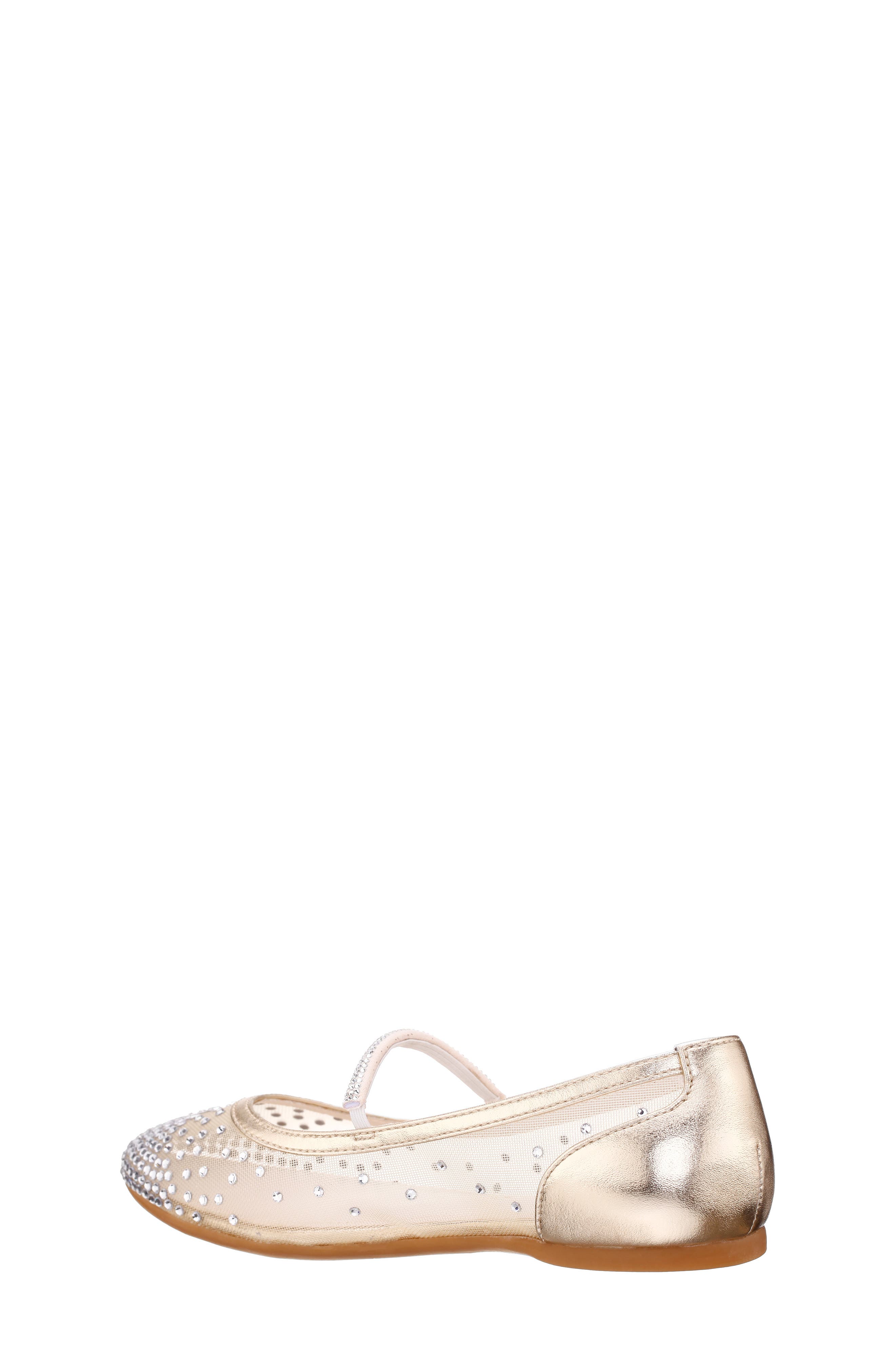 Kids' Kira Mary Jane Flat, Alternate, color, LT GOLD MESH/ RHINESTONES