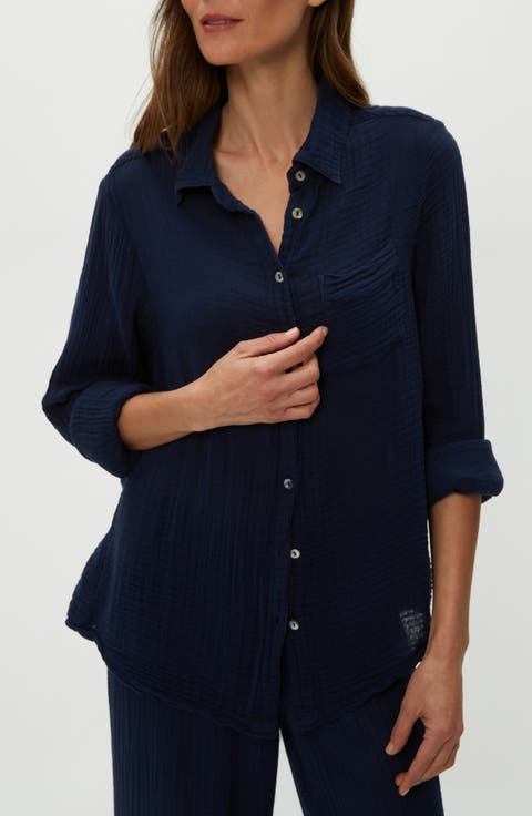 Ernie Cotton Gauze Button-Up Shirt