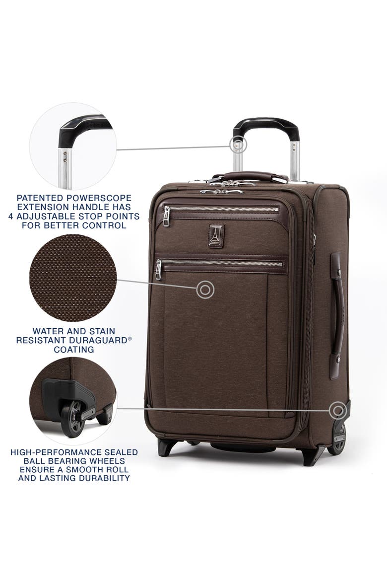 Platinum Elite Softside Expandable 22" Upright Carry On Luggage, Alternate, color, Rich Espresso
