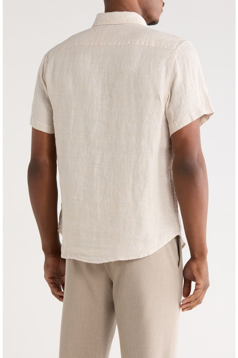 Shaker Linen Button-Down Shirt, Alternate, color, SHAKER BEIGE
