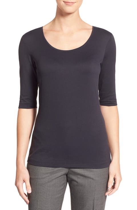 Scoop Neck Stretch Jersey Top