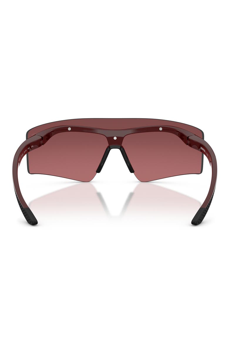 139mm Shield Wrap Sunglasses, Alternate, color, RED SHINY / RED
