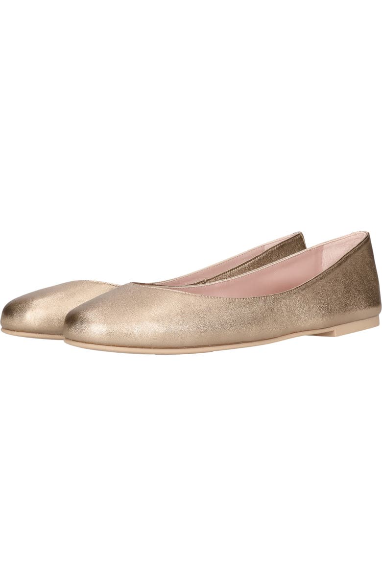 Pretty Ballerinas Round Toe Naked Metallic Ballet Flat, Alternate, color, Gold