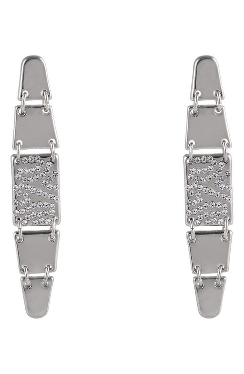 Laundry By Shelli Segal Pavé Crystal Linear Drop Earrings In Silver