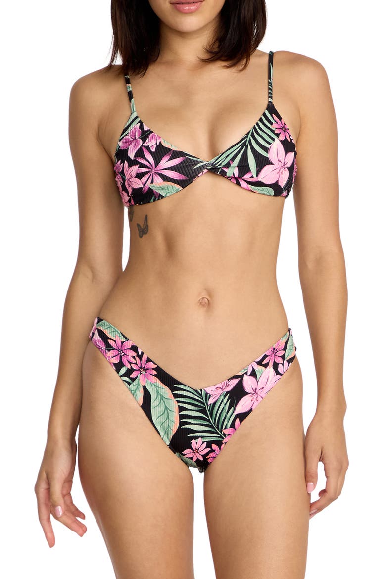 Gritty Aloha Triangle Bikini Top, Alternate, color, MULTI