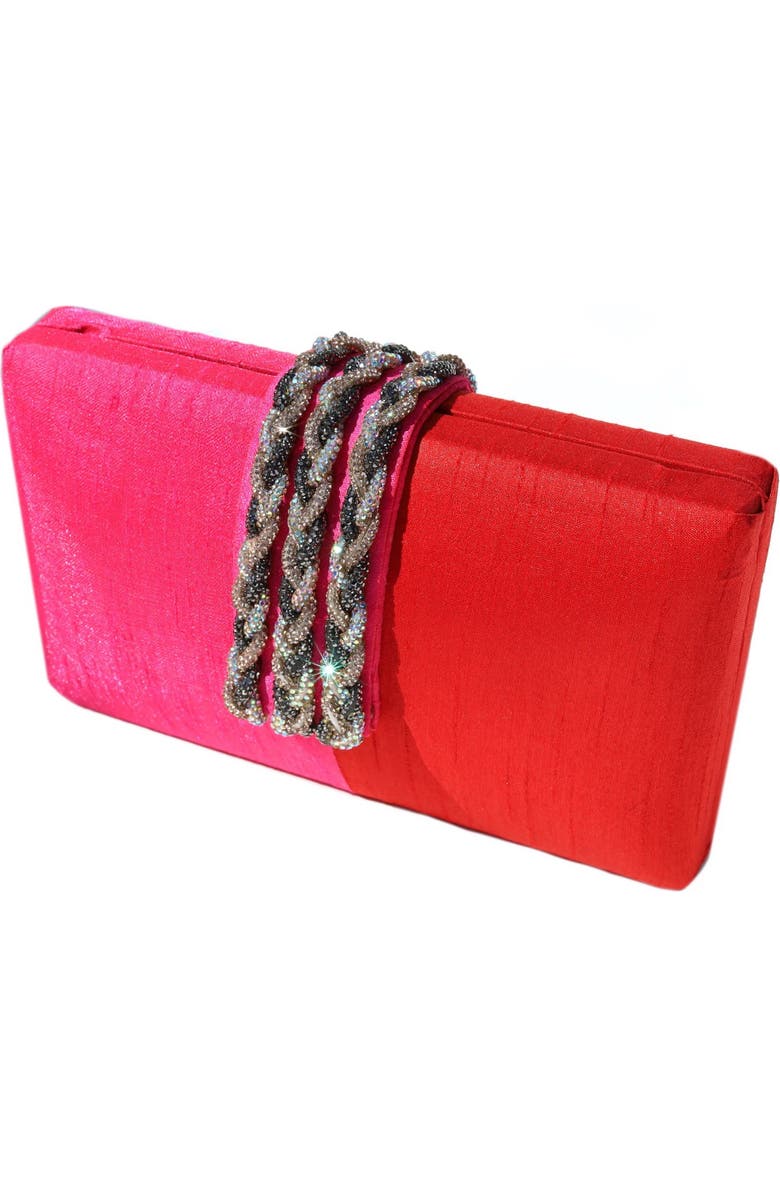 Simitri Color Block Braided Clutch, Alternate, color, Gulaab