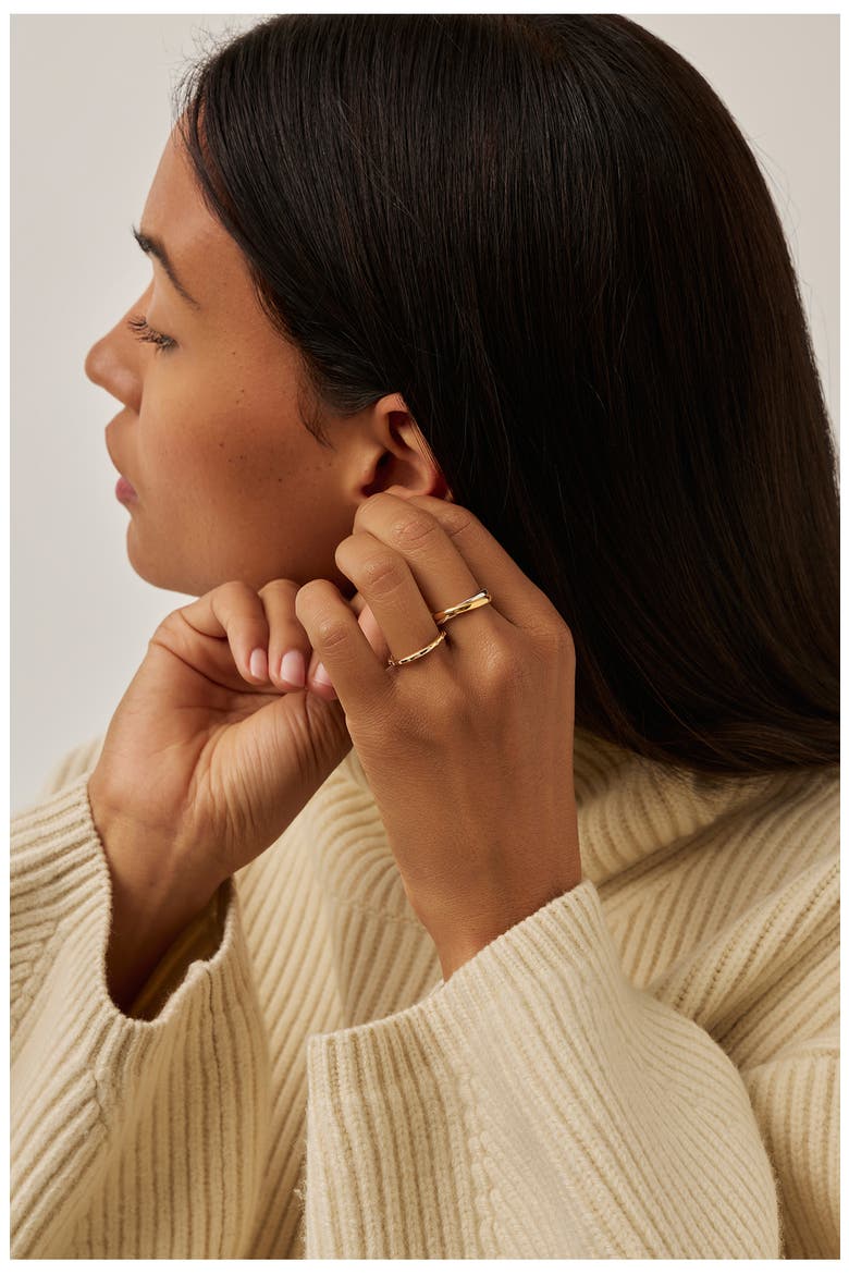 Solar Studded Stacking Ring, Alternate, color, GOLD
