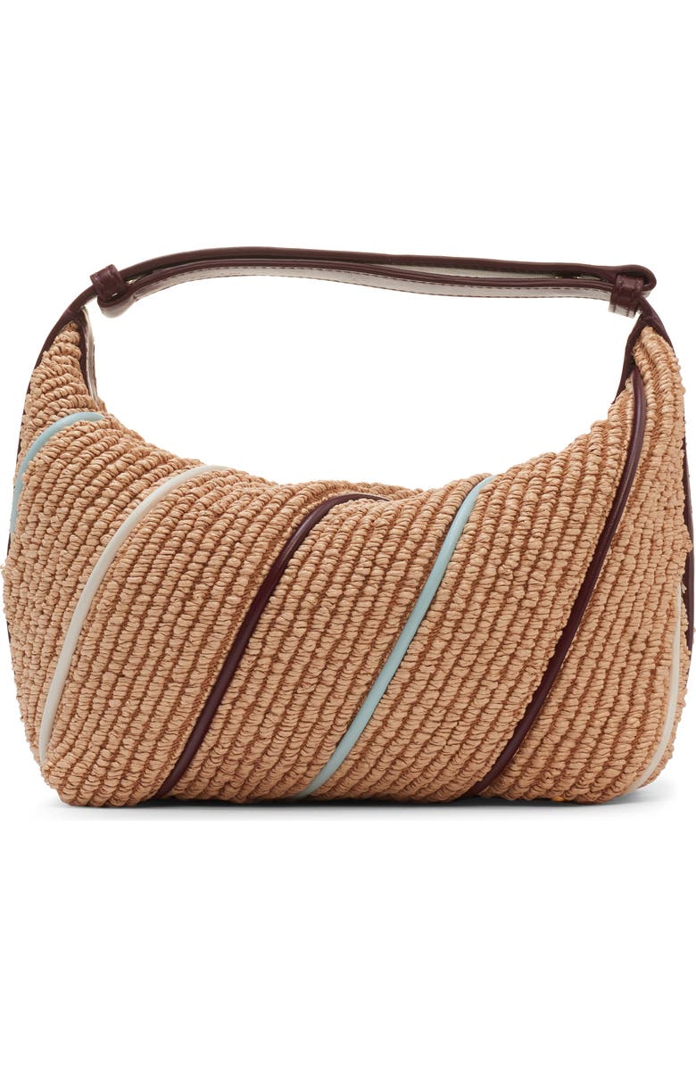 Bottega Veneta Wallace Stripe Raffia Shoulder Bag, Alternate, color,