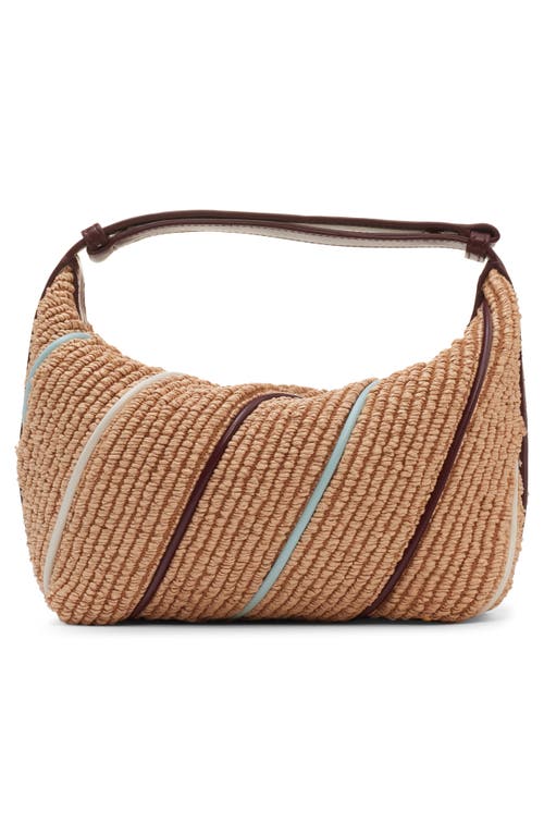 Bottega Veneta Wallace Stripe Raffia Shoulder Bag