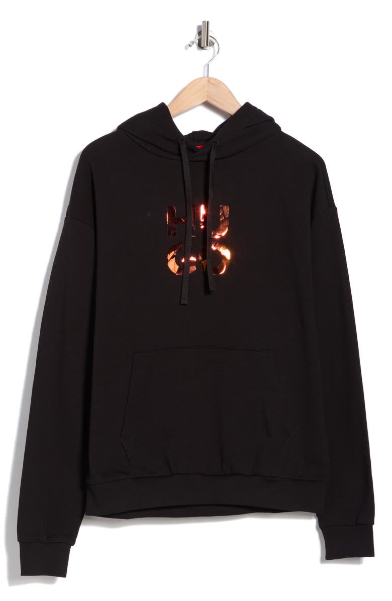 HUGO Diridood Graphic Hoodie, Alternate, color, Black