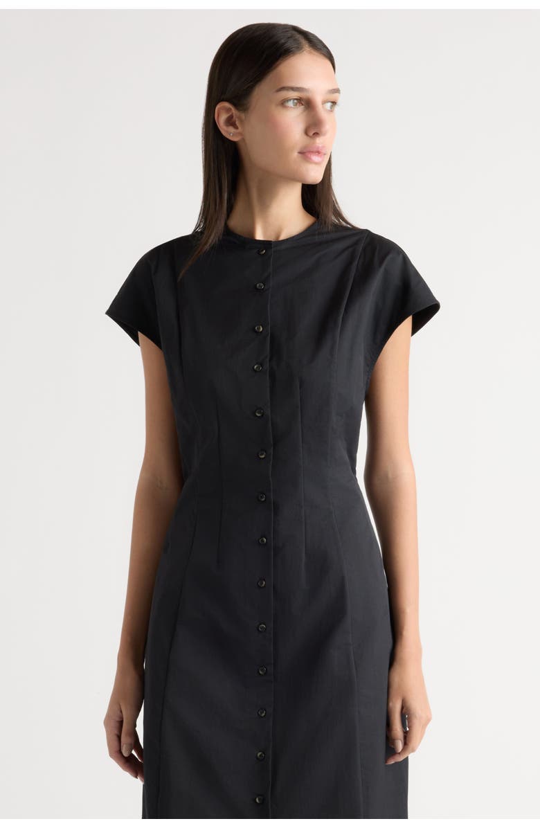 Modern Citizen Zarine Sculpted Button Dress, Alternate, color, Black