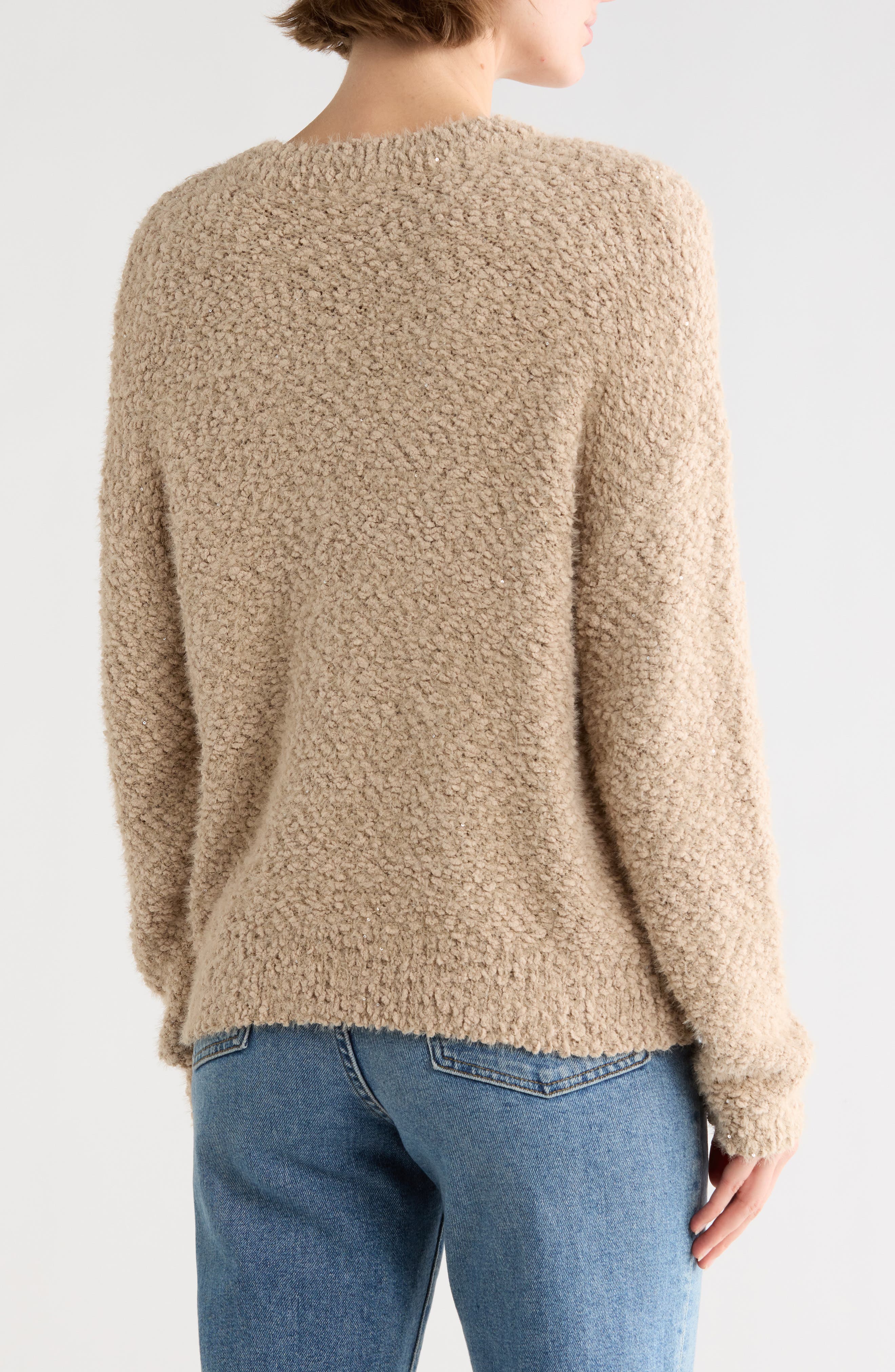 Boucle Knit Sequin Pullover Sweater - image 2