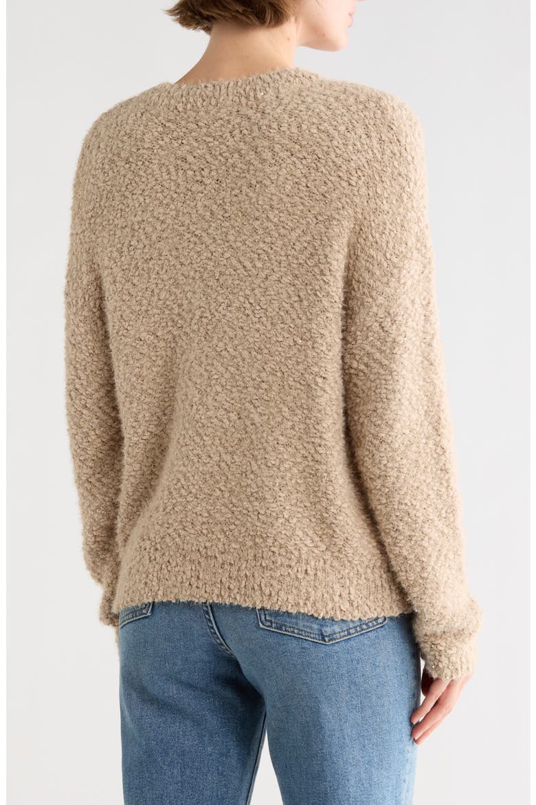 Bouclé Knit Sequin Pullover Sweater, Alternate, color, TAUPE
