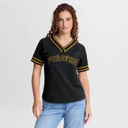 FANATICS Women's Fanatics Black Pittsburgh Pirates Diva Race Ahead Raglan V-Neck T-Shirt