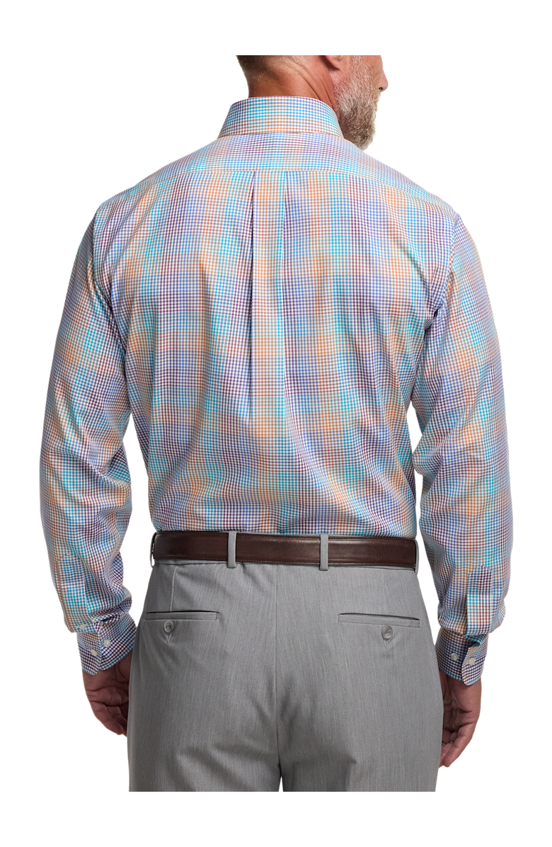 Paul Fredrick Slim Fit Comfort Stretch Non-iron Tattersall Dress Shirt With Contrast Trim, Alternate, color, Multi