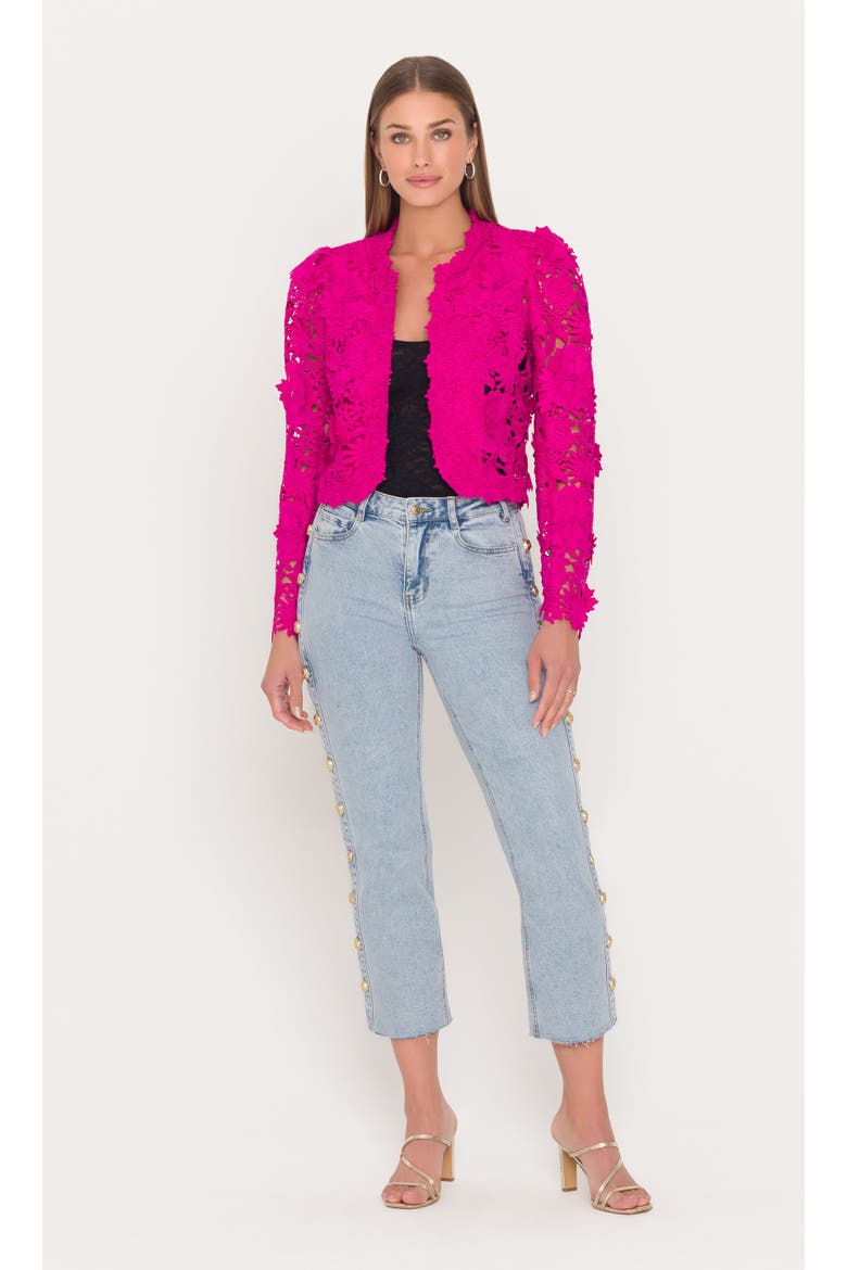 Bondi 3D Lace Jacket, Alternate, color, Hibiscus