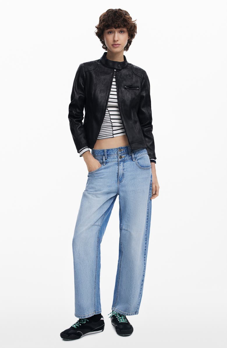 Desigual Faux Leather Moto Jacket, Alternate, color, 