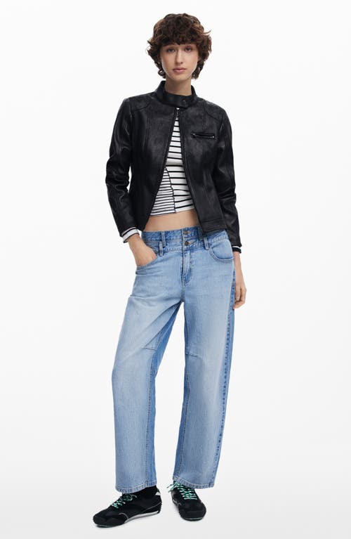 DESIGUAL DESIGUAL FAUX LEATHER MOTO JACKET 