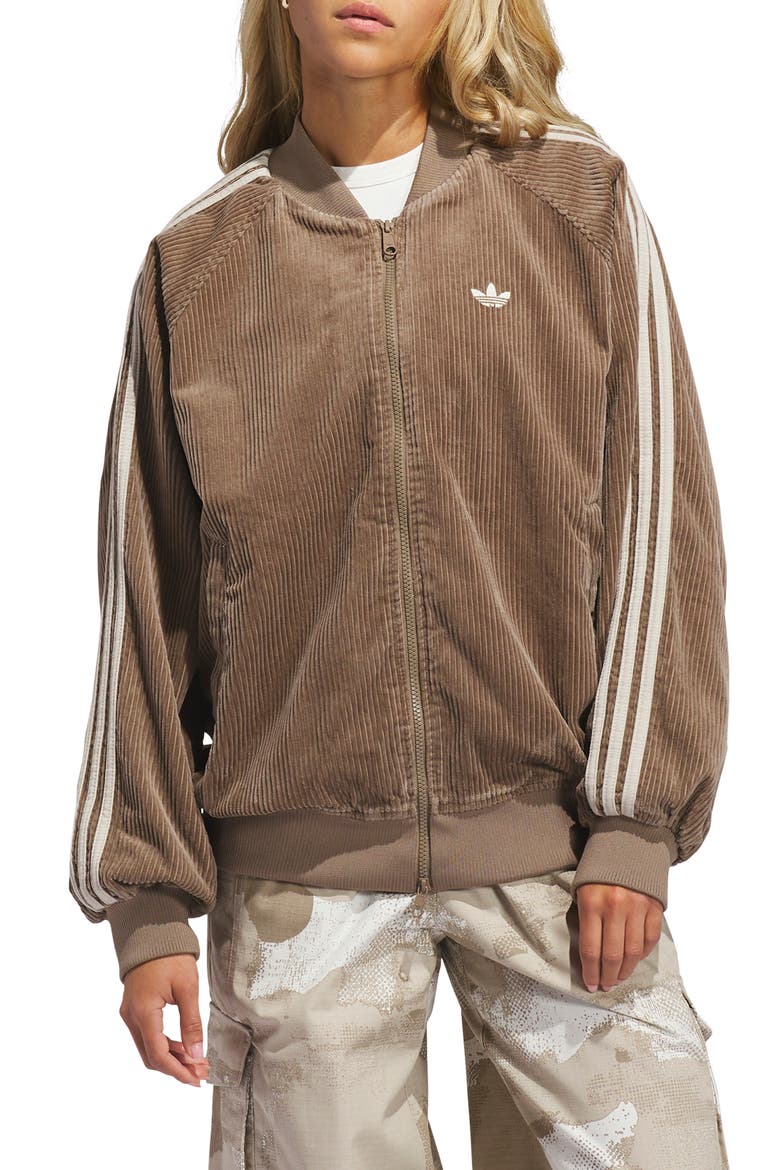 Corduroy Oversized Track Top, Main, color, KHAKI SIX/ KHAKI THREE