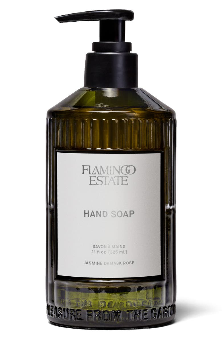 FLAMINGO ESTATE Jasmine Damask Rose Glass Hand Soap, Main, color,