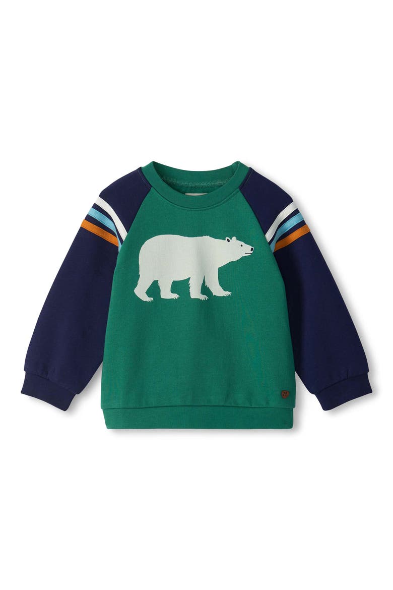 Polar Bear Graphic Sweatshirt, Main, color, BOTTLE GREEN
