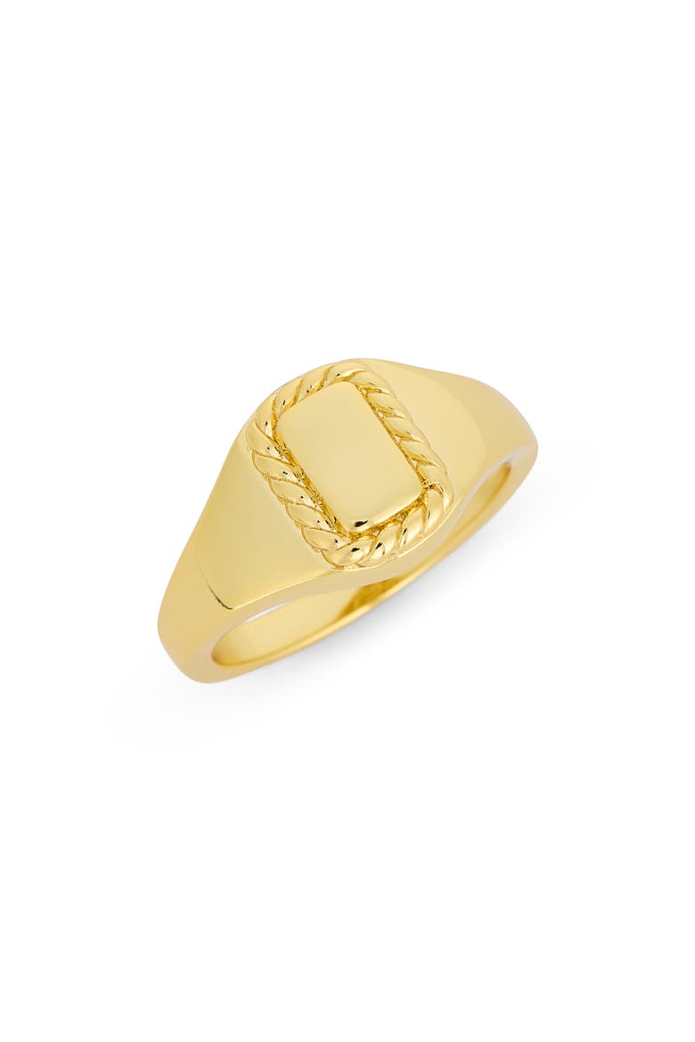 Twisted Border Signet Ring, Main, color, GOLD