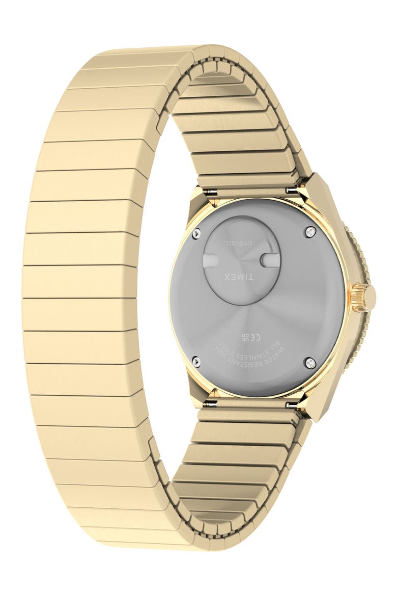Q Timex® Mini 30mm Stainless Steel Expansion Band Watch, Alternate, color, PINK/ GOLD-TONE