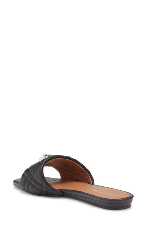 Kurt Geiger London Brixton Quilted Slide Sandal In Black