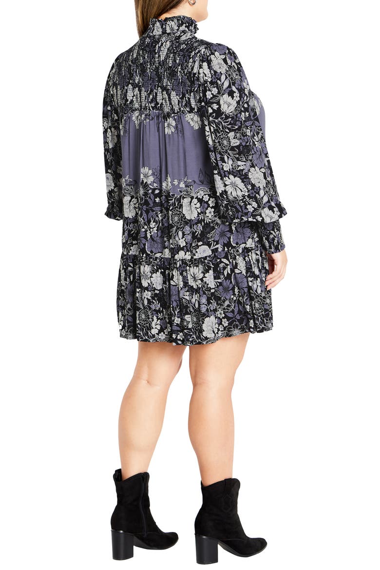 Cassia Long Sleeve Shift Dress, Alternate, color, BLUE FLORAL PLC