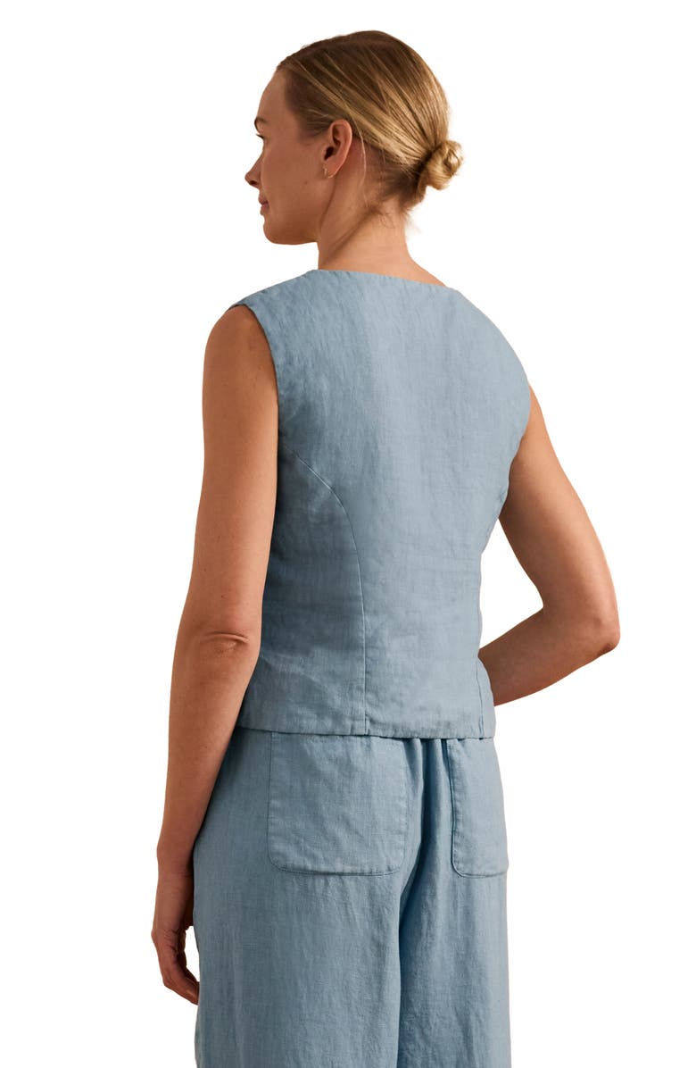 Celtic & Co. Linen Blend Tailored Waistcoat, Alternate, color, Chalk Blue