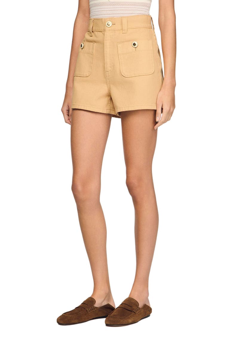 Denim shorts, Main, color, Beige