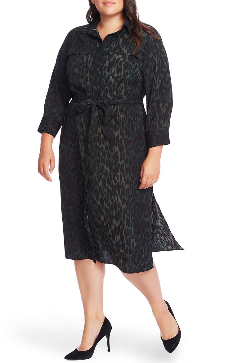 Animal Phrases Shirtdress, Main, color, DARK WILLOW