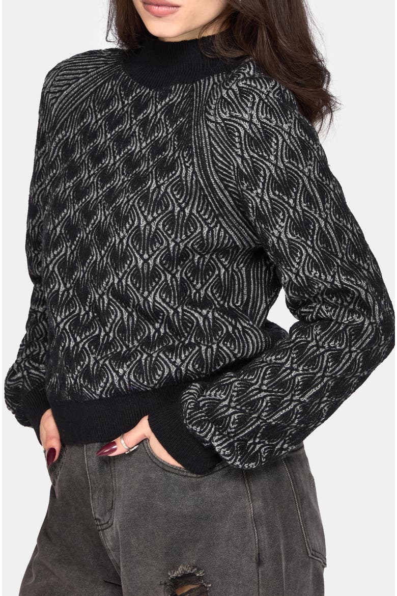 Edna Cotton Ribbed Funnel Neck Jumper, Main, color, Black