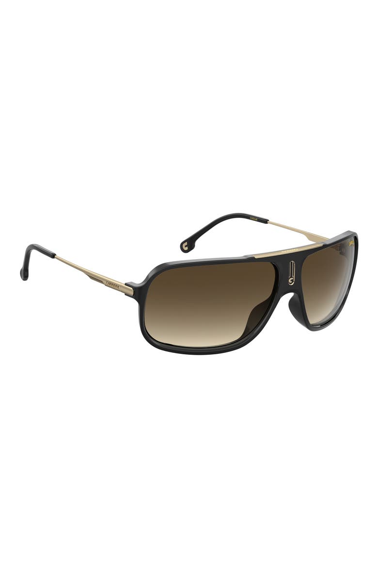 64mm Polarized Rectangle Sunglasses, Alternate, color, BLACK/ BROWN GRADIENT