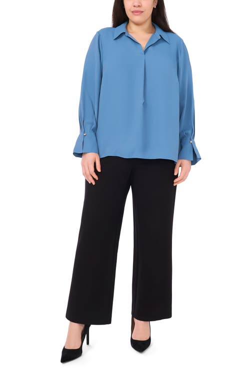 Halogenr Halogen(r) Johnny Collar Top In Blue