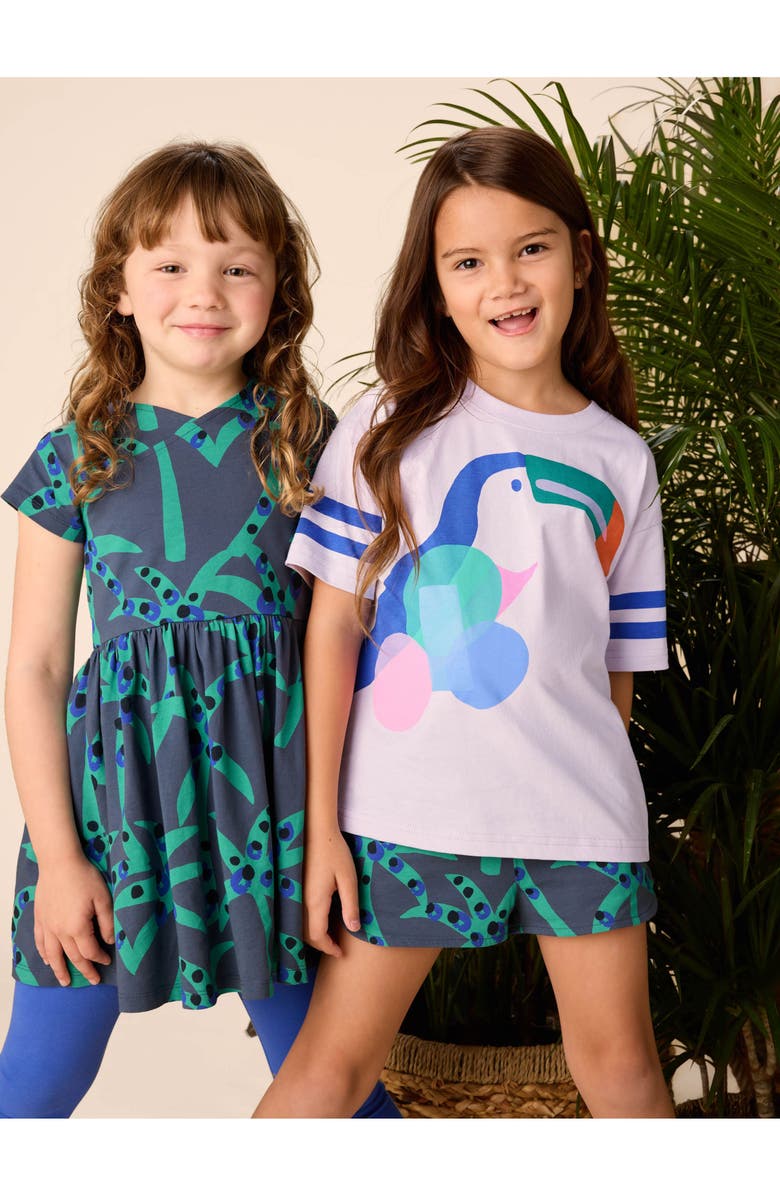 Tea Collection Tie Waist Shorts 2.0, Alternate, color, Spotted Palms